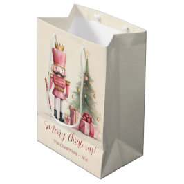 Sacola Para Presentes Média Pink Nutcracker Natal