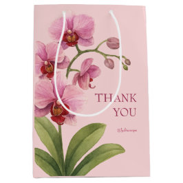 Sacola Para Presentes Média Pink Orchid Business Thank You Gift Bag