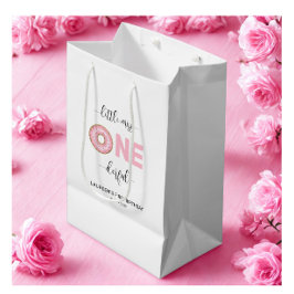 Sacola Para Presentes Média Pink Sweet Little MIss 1st Birthday 