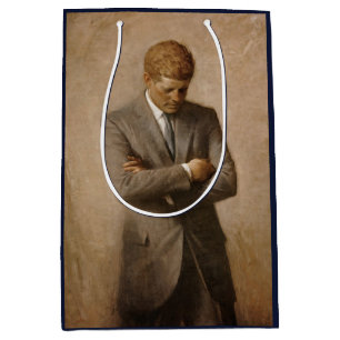 Sacola Para Presentes Média Pintado John F. Kennedy White House Retrato