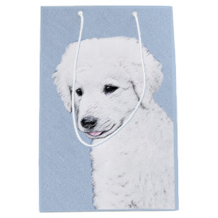Sacola Para Presentes Média Pintura de Kuvasz - Arte de Cachorro Original Boni