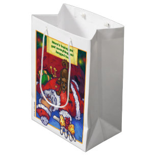 Sacola Para Presentes Média Pintura de Natal