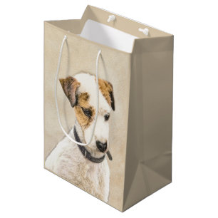 Sacola Para Presentes Média Pintura de Parson Jack Russell Terrier - Arte Cani