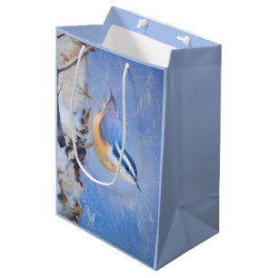 Sacola Para Presentes Média Pintura De Pássaros Original De Raça Vermelha