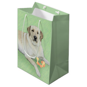 Sacola Para Presentes Média Pintura de Tênis e Retriever Amarelo