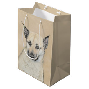 Sacola Para Presentes Média Pintura em Chinook (Orelhas Apontadas) - Arte Cani