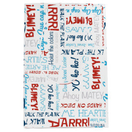 Sacola Para Presentes Média Pirate Slogans Party Pirata Média Gift Bag