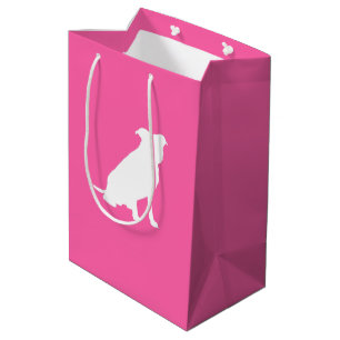 Sacola Para Presentes Média Pit Bull Dog Chá de fraldas Pink Girl Pitbull