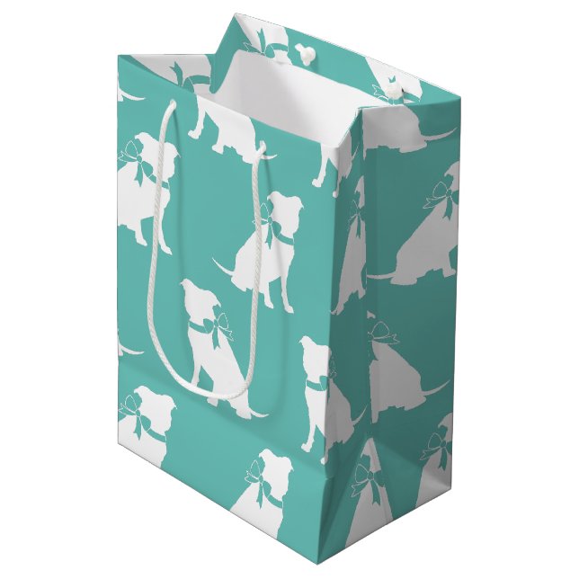Sacola Para Presentes Média Pit Bull Dog Puppy Pitbull Média Gift Bag (Frente inclinada)