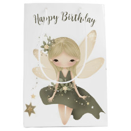 Sacola Para Presentes Média Pixie Fairy Girl Com Estrelas