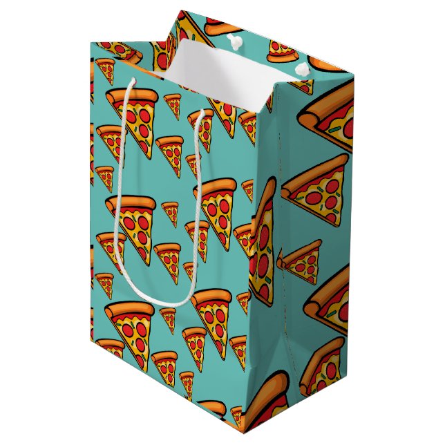 Sacola Para Presentes Média Pizza Friday Design - Saco do presente - Médio (Frente inclinada)
