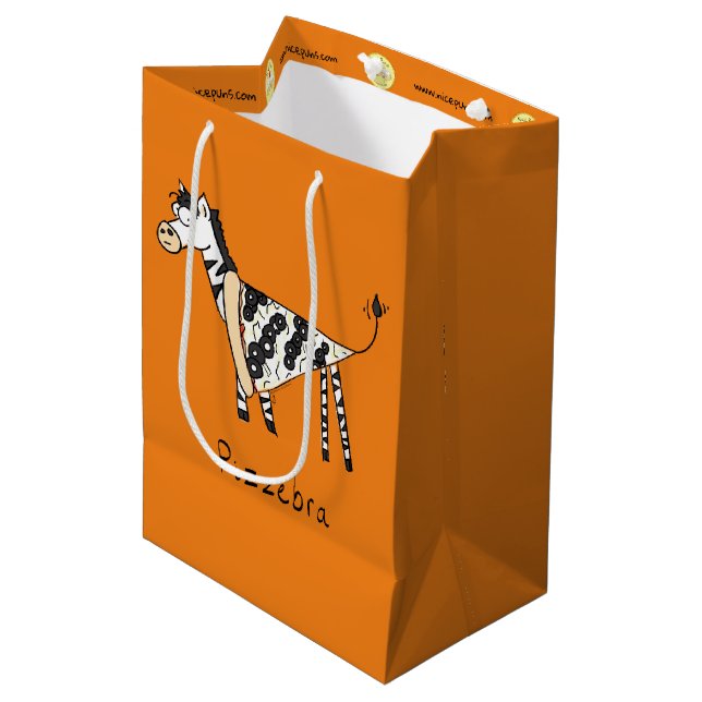 Sacola Para Presentes Média Pizzebra Pizza Zebra Gift Bag (Frente inclinada)