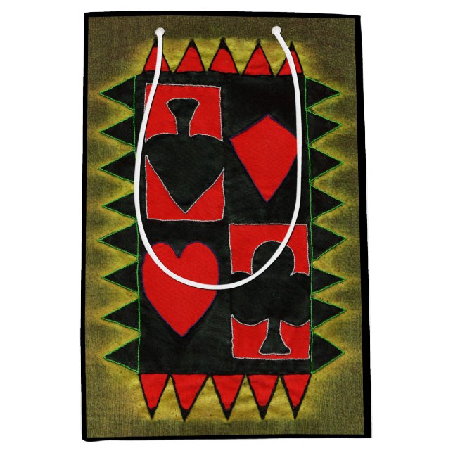 Sacola Para Presentes Média Placas de reprodução design (Frente)