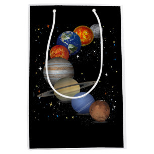 Sacola Para Presentes Média Planetas de Galáxia Universo Astronomia Solar Espa