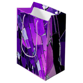 Sacola Para Presentes Média Plum Noir Glitch Glam Metallic Texture