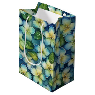 Sacola Para Presentes Média Plumeria Garden