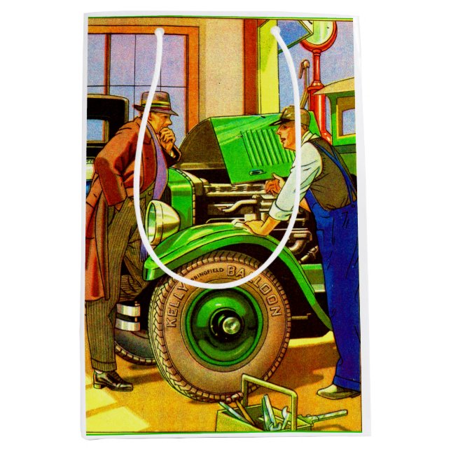 Sacola Para Presentes Média Pneus de balões Kelly Springfield e 1924 (Frente)