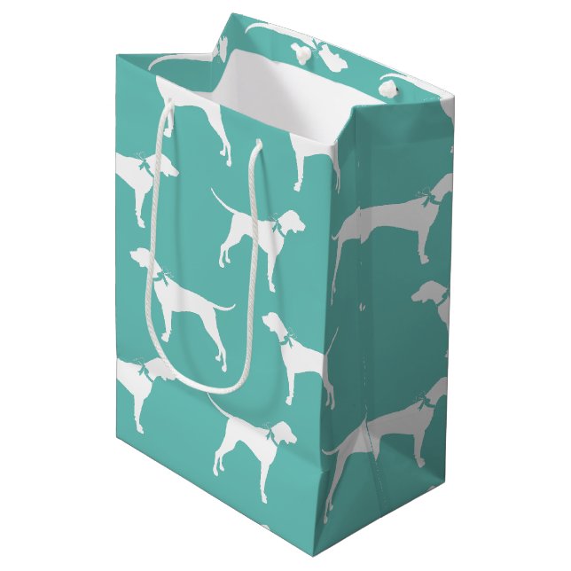 Sacola Para Presentes Média Pointer Dog Puppy English Setter (Frente inclinada)