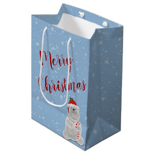 Sacola Para Presentes Média Polar Bear Natal