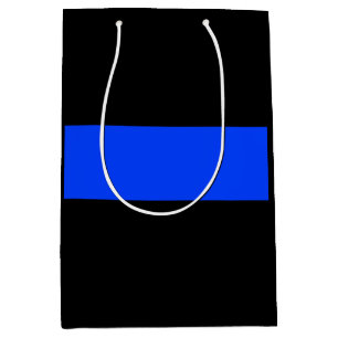 Sacola Para Presentes Média Polícia Azul Fino - Barra Média de Presente