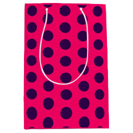 Sacola Para Presentes Média Polka Dots purple hot pink birthday