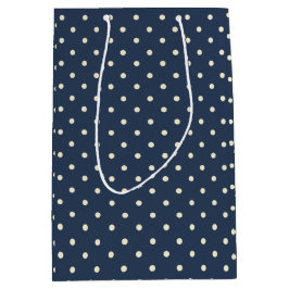 Sacola Para Presentes Média Polka-pontos Dark Blue Gift Bag