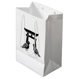 Sacola Para Presentes Média Pombas viradas para Torii