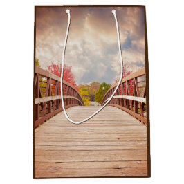 Sacola Para Presentes Média Ponte rustica de madeira no país