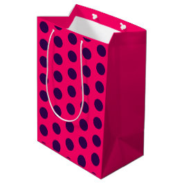 Sacola Para Presentes Média Pontos bolha roxo rosa quente aniversário