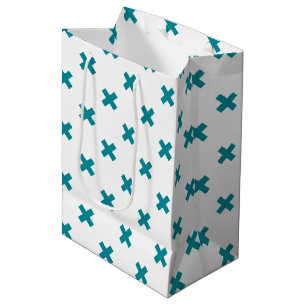 Sacola Para Presentes Média Pontos de cruz em branco