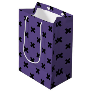 Sacola Para Presentes Média Pontos de cruz pretos no ultravioleta