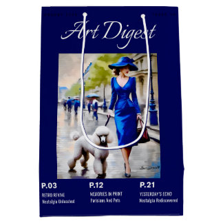 Sacola Para Presentes Média Poodle Parisiense E Pets