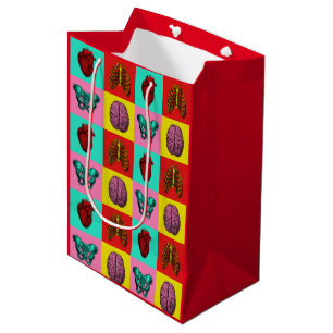 Sacola Para Presentes Média Pop art humano da anatomia