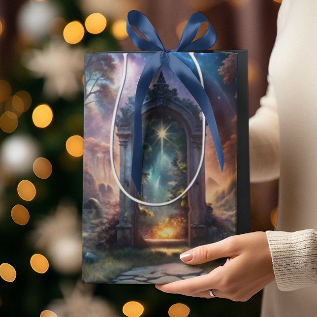 Sacola Para Presentes Média Portal de Galáxia Fantasia - Porta Mística (Criador carregado)