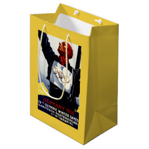 Sacola Para Presentes Média Poster olímpico da propaganda de 1936 jogos do