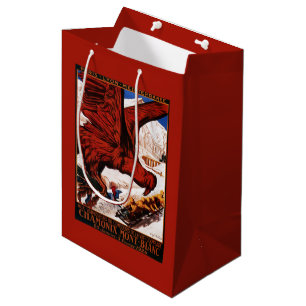 Sacola Para Presentes Média Poster olímpico de 1924 jogos do inverno