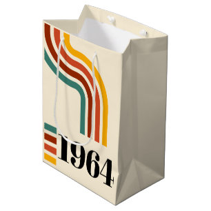 Sacola Para Presentes Média poster vintage de faixa retrô 1964