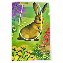 Sacola Para Presentes Média Pouca lebre nas flores