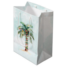 Sacola Para Presentes Média Praia de Natal com Palmeira Férias