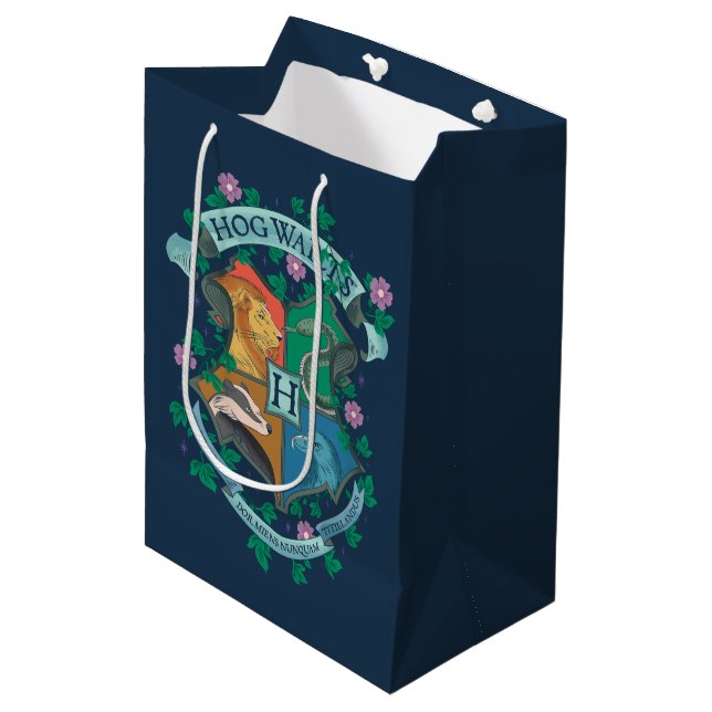 Sacola Para Presentes Média Prender Floral HOGWARTS™ (Frente inclinada)