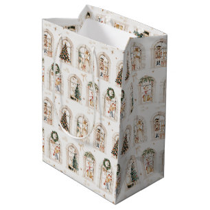 Sacola Para Presentes Média Preparativos tradicionais de Natal da família de r