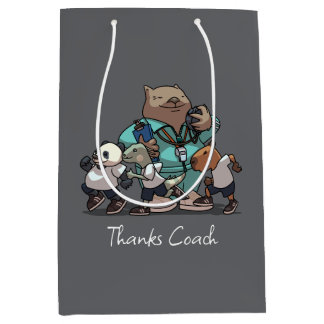 Sacola Para Presentes Média Presente de Agradecimento ao Treinador Wombat Arte