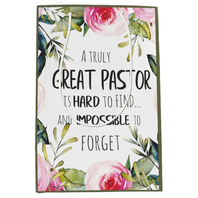 Sacola Para Presentes Média Presente de Aniversário do Pastor (Frente)