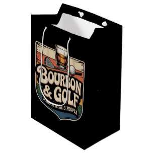 Sacola Para Presentes Média Presente de Pai Engraçado de Golfe com Bourbon Vin