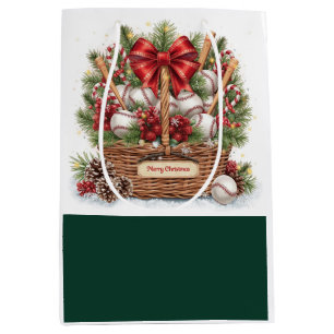 Sacola Para Presentes Média Presente Médio de Padaria temática de Natal de Bei