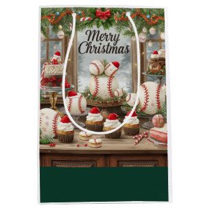Sacola Para Presentes Média Presente Médio de Padaria temática de Natal de Bei