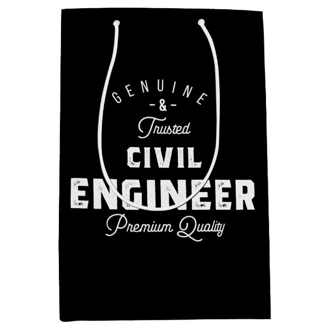 Sacola Para Presentes Média Presente para Engenheiro Civil (Frente)