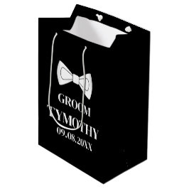 Sacola Para Presentes Média Presentes Casamento Preto Elegante Moderno Noivo