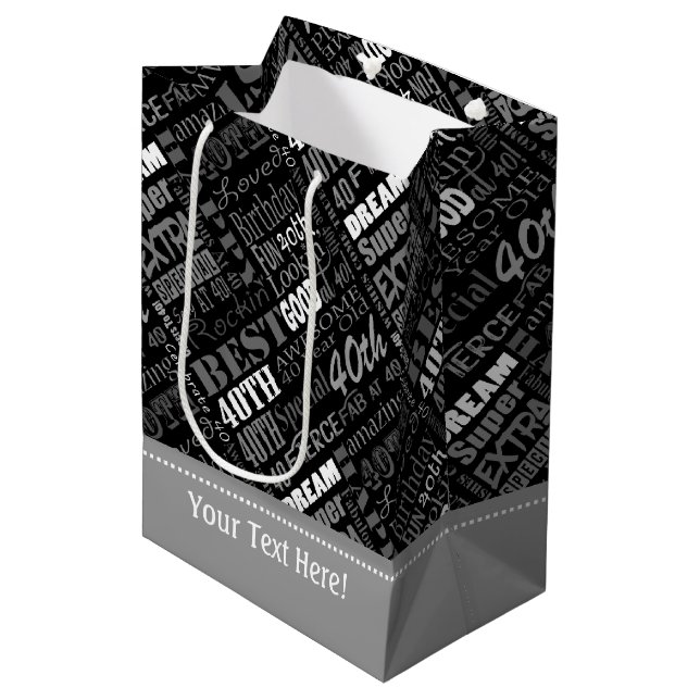 Sacola Para Presentes Média Presentes De aniversário de 40 anos Especial E Úni (Frente inclinada)