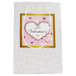 Sacola Para Presentes Média Presentes de Dia de os namorados de Corações Flora